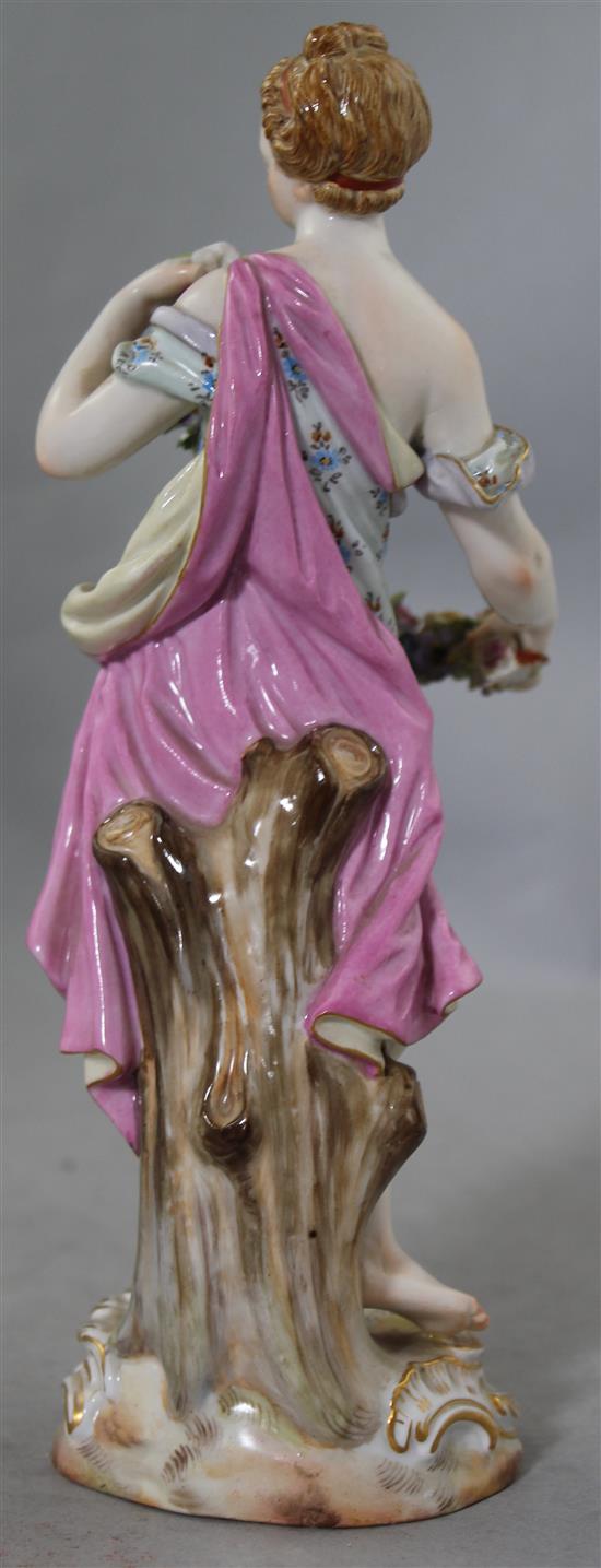 A Meissen figure of a maiden emblematic of Spring, late 19th century, 20cm